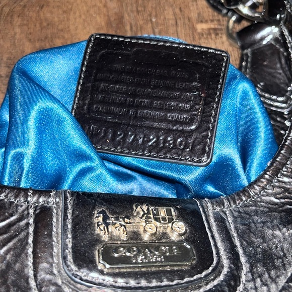 Coach Maggie Madison Black Diagonal Pleated Hobo - Picture 2 of 6